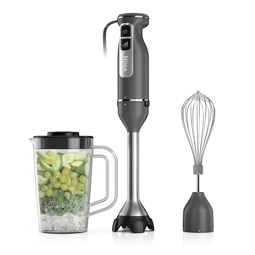 Ninja Immersion Blender & Whisk, 4 Speeds, 4oz Cup, Dark Grey, CI201GY