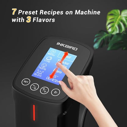 INKBIRD WIFI Sous Vide Cooker ISV-100W, 1000 Watts Sous Vide Machine Immersion Circulator with 14 Free Preset Recipes on APP & Calibration Function, Thermal Immersion, Fast-Heating with Timer