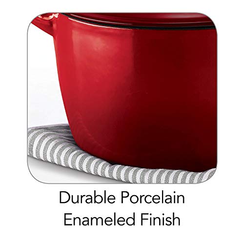 Tramontina Enameled Cast Iron 7-Quart Covered Round Dutch Oven (Red)