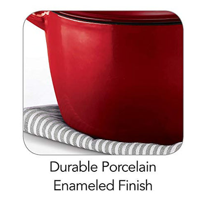 Tramontina Enameled Cast Iron 7-Quart Covered Round Dutch Oven (Red)