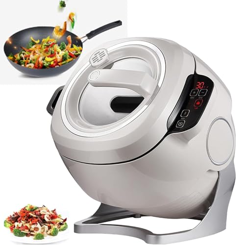 Multi Function Stir Fry Machine Cooker, Auto Cooking Wok Fried Rice Machine 360° Automatic Rotation, Drum Type Stir Frying Machine with Smart Touch for Stir Frying,Stewing,Cooking,110V