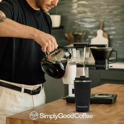 SimplyGoodCoffee Coffee Maker/Coffee Machine. 8 Cup Automatic Drip Pour Over Coffee Brewer. Easy To Use, Durable Stainless, Gold Cup Standard (Renewed)
