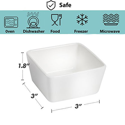 BTaT- Ramekins 8 oz, Set of 8, Square Porcelain Ramekins, Ramekins for Baking, Creme Brulee Dish, Souffle Cups, Appetizer Cups, Custard Dish, Pudding cups, Ramiken Set
