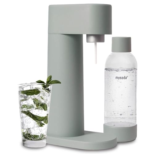 Mysoda Woody Soda Streaming Machine - Silent Carbonated Water Machine Robust Long-Lasting Aluminium Soda Maker - With 1L Water Bottle - Without CO2 Cylinder - Pigeon