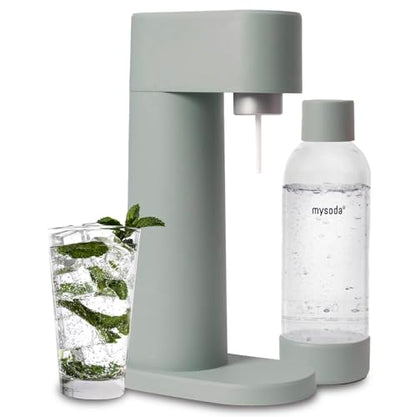 Mysoda Woody Soda Streaming Machine - Silent Carbonated Water Machine Robust Long-Lasting Aluminium Soda Maker - With 1L Water Bottle - Without CO2 Cylinder - Pigeon