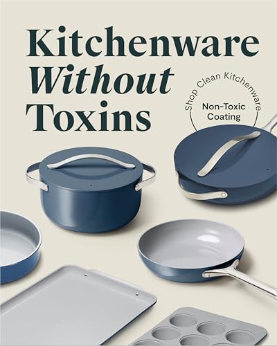 Caraway 23-Piece Nonstick Ceramic Cookware & Bakeware Set – Pots, Frying Pans, Lids, Baking Sheets, Pans, Cooling Rack & Storage – Oven Safe, Non-Toxic – Compatible with All Stovetops - Cream