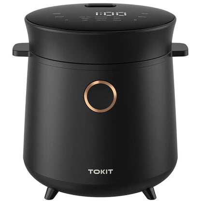 Compact Mini Rice Cooker Small Kitchen 3-Cup (Uncooked) / 6-Cup (Cooked), Non Stick Ceramic Inner Pot Rice Maker, 24H Timer Delay, Auto Keep Warm, 9 Functions Multicooker For Brown Rice, Steam, Soup