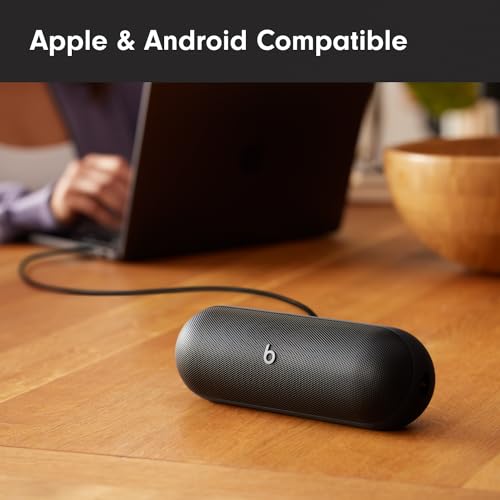 Beats Pill - Portable Bluetooth Speaker - Up to 24H Battery Life, Water Resistant, Bluetooth, Apple & Android Compatible, Seriously Loud Sound for Home, Outdoor and Travel - Matte Black