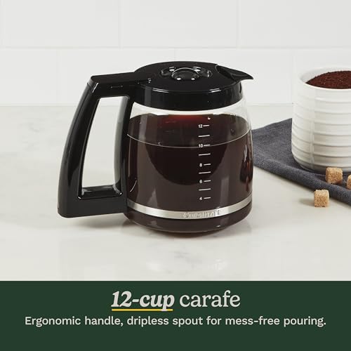 Cuisinart 12 Cup Brew Central Maker Coffee Maker, Black Stainless Steel, DCC-1200BKSNAS