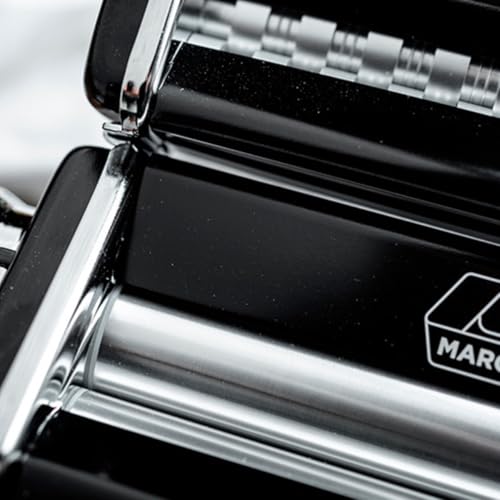 Marcato Atlas Pasta Machine, Made in Italy, Black, Includes Pasta Cutter, Hand Crank, and Instructions