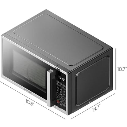 Chefman Countertop Microwave Oven 0.9 Cu. Ft. Digital Stainless Steel Microwave 900 Watt with 6 Presets, Eco Mode, Mute Option, Memory Function, Child Safety Lock, Kitchen, Home, Dorm Essentials