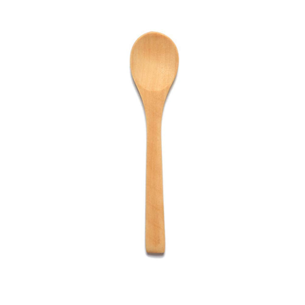 6 Pcs Handmade Small Wooden Spoon Honey Teaspoon Seasoning Coffee Tea Sugar Salt Jam Mustard Ice Cream Bamboo Spoons