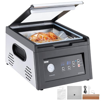 VEVOR Chamber Vacuum Sealer, 380W Vacuum Pump Power, Sealing Bag Packing Machine for Wet Foods, Meat, Compact Design with 11.5 in Sealing Length, Ideal Commercial Sealer for Professional and Home Use