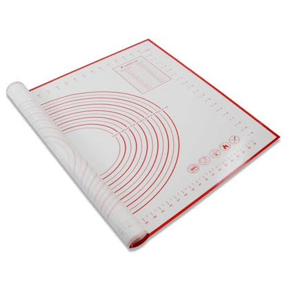 Dough Mat Pastry Silicone Baking Mats 32x24" Red for Rolling Dough Kneading Sheet Sourdough Bread Baking Supplies