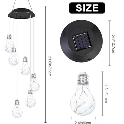 Solar Outdoor Lights Hanging Wind Chimes Bulb 4th of July Decorations Garden Lights LED Waterproof Solar Security Light Yard Decor Led Light Cool Stuff Fourth of July Decorations Birthday Gifts