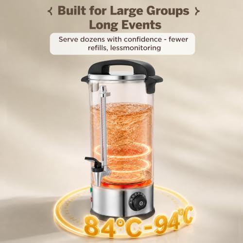 ARTISTOP 50 Cup 8L Stainless Steel Commercial Coffee Urn and Hot Water urn
