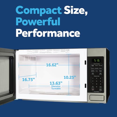 GE Countertop Microwave Oven, 1150 Watt, 1.6 Cu. Ft., Stainless Steel