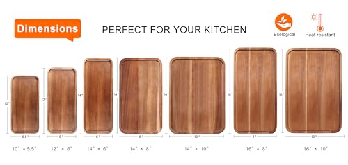 Small Wooden Platters Rectangle Mini Charcuterie Boards Acacia Wood Serving Trays Home Decor Cheese Board Cake Appetizer Plates Kitchen Charcuterie Platter for Food Dish Dessert Snack Tray