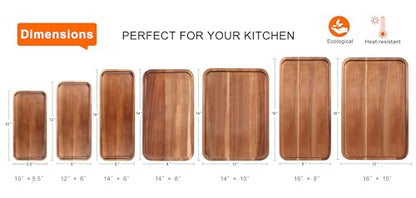 Small Wooden Platters Rectangle Mini Charcuterie Boards Acacia Wood Serving Trays Home Decor Cheese Board Cake Appetizer Plates Kitchen Charcuterie Platter for Food Dish Dessert Snack Tray