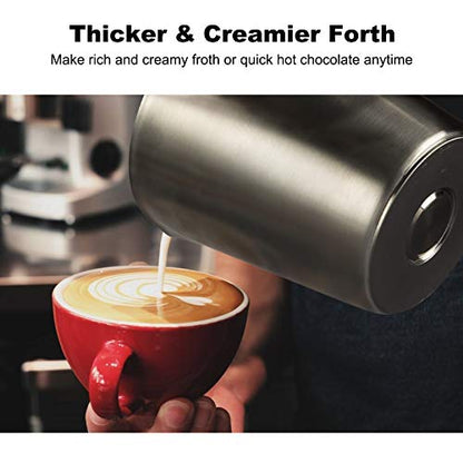 Secura 17oz Electric Milk Frother and Steamer, Stainless Steel Detachable Milk Jug, 4-in-1 Hot & Cold Foam Maker for Latte, Cappuccino & Hot Chocolate, BPA & Teflon-Free, Dishwasher Safe