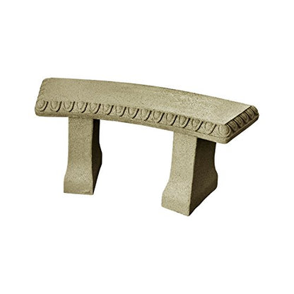 Emsco Group 2306-1AZ Garden Bench – Natural Sandstone Appearance – Made of Resin – Lightweight – 12” Height