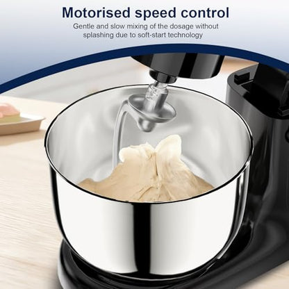 Camic Stand Mixer, 4.2QT+5.3QT Two bowls Electric Mixer,Black