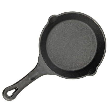 Winco Commercial-Grade Cast Iron Skillet with Handle, 6"