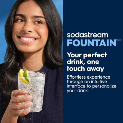 Sodastream Fountain |Soda Machine and Sparkling Water Maker Starter Kit (Silver/Black) With 60L CO2 Canister, Water Tank, 2 Flavor Connectors and Pepsi Zero Flavor