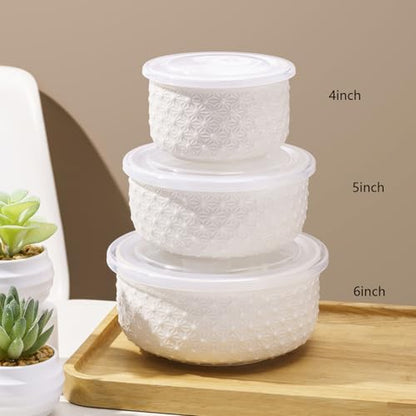 Mosuji 10 oz Set of 4 Oven-Safe Porcelain Ramekins with Lids, Large White Souffle and Creme Brulee Baking Dishes, Ramekin Bowls for Sauce and Dessert