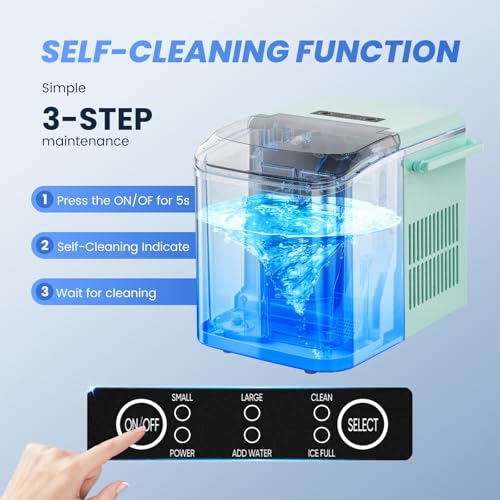 NEWBULIG Ice Makers Countertop with Handle, Portable Ice Machine