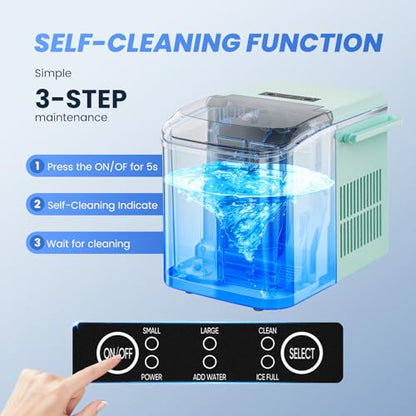 NEWBULIG Ice Makers Countertop with Handle, Portable Ice Machine