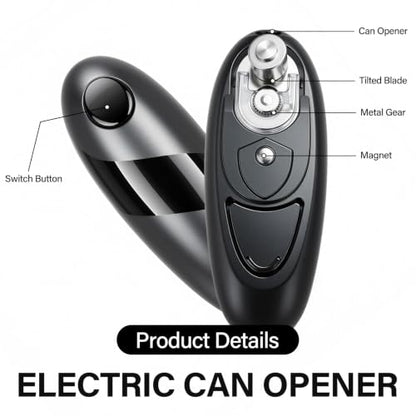 Electric Can Opener Opens Most Cans Effortlessly with Single Button