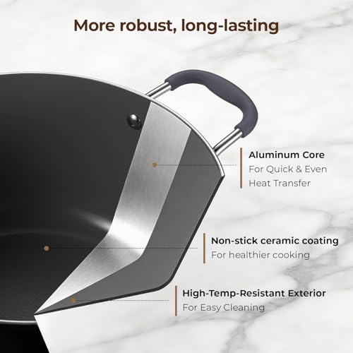 10 Quart Nonstick Stock Pot with Lid, Ceramic Soup Pot with Lid, Induction Cooking Pot with Silicone Handle for All Stoves, Healthy Non-toxic Cooking Pot for Stew/Pasta, PFAS & PFOA Free