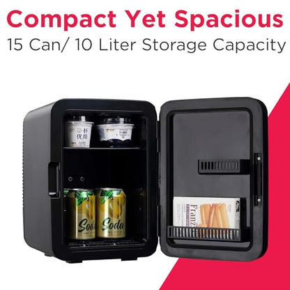 Frigidaire EFMIS188-SS 15 Can Mini Portable Fridge Cooler, 10L, 15-can Capacity, Brushed Stainless Rugged Finish