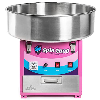 Olde Midway Cotton Candy Machine and SPIN 2000 Electric Candy Floss Maker - SPIN 2000, Commercial-Grade