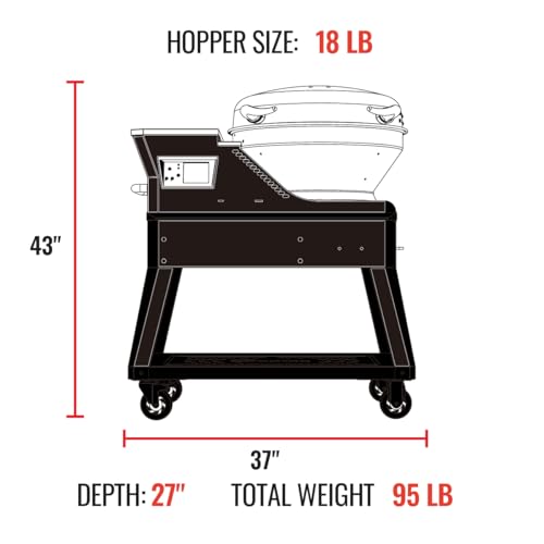 recteq Pellet Grill RT-380BD Bullseye Deluxe, WiFi Enabled Electric Pellet Smoker Grill, BBQ Outdoor, Smoke, Sear, and More