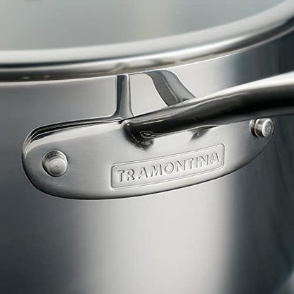 Tramontina Tri-Ply Clad Stainless Steel 14-Piece Cookware Set with Glass Lids, Pots and Pans Kitchen Set, Induction-Ready, Dishwasher-Safe, NSF-Certified