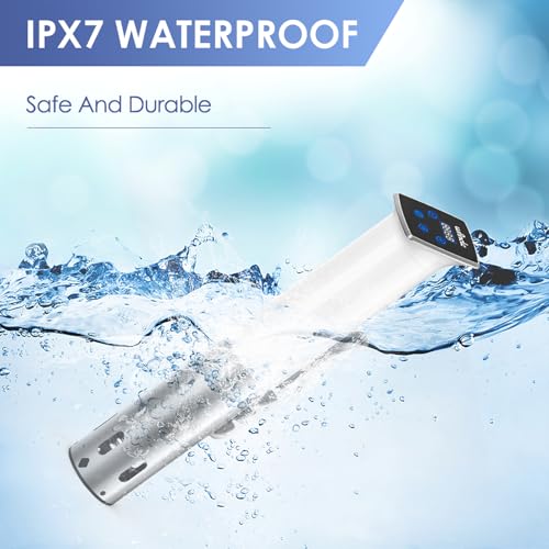 Wancle Sous Vide Machines, 1100 Watts Sous-Vide Cooker Immersion Circulator, IPX7 Waterproof, Quiet, Easy to Use for Home Chefs