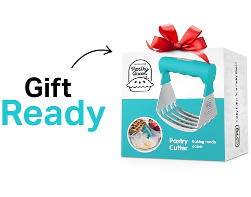 Pastry Cutter Tool - Heavy Duty Stainless Steel Pastry Blender, Comfortable Handle, Dishwasher Safe, Perfect Flaky Pie Crust & Biscuits - Turquoise