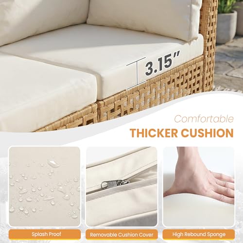 FHFO 8 Piece Patio Furniture Set, Outdoor Wicker Sectional Sofa Set