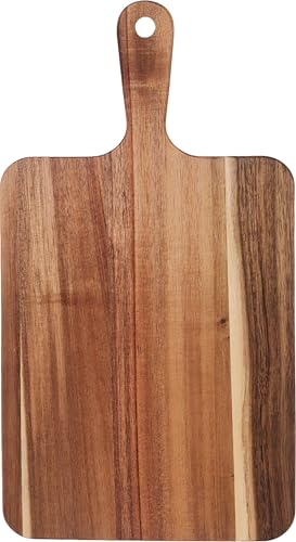 ZeQi Acacia Wood Cutting Board with Handle 13.7''X7'' / Charcuterie Board/Serving Board/Cheese, Bread, Vegetables & Fruits Serving Board (Rectangular)