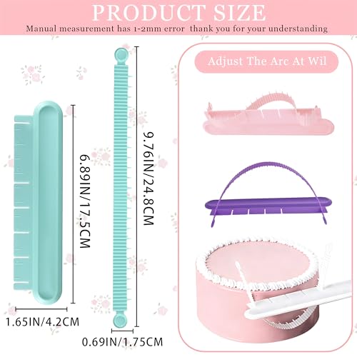 4PCS Cake Arch Guide Tool,Adjustable Fondant Cake Arc Ruler,Practical Baking Writing Swag Guide Gadgets Accessories,Decorative Marking Divider Aid,Pastry Decorating Supplies for Home Kitchen Bakeries