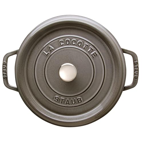 Staub Cast Iron 4-qt Round Cocotte - Graphite Grey