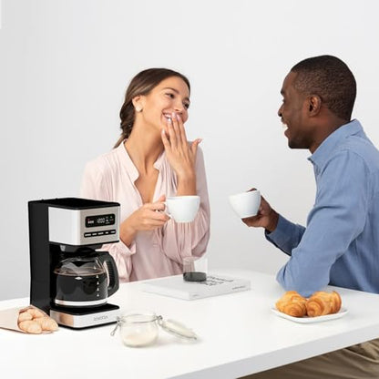 REVOTRA 12 Cup Programmable Coffee Maker, Hot and Iced Coffee Makers, Regular & Strong Brew Drip Coffee Machine, 1-4 Cup, 24H Timer, Auto Shut-Off, Keep Warm, Pause & Serve