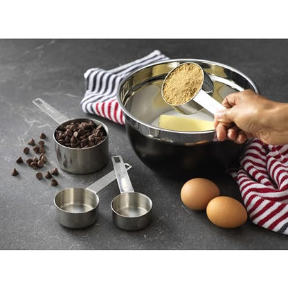 GoodCook Gourmet Measuring Cup Set, Stainless Steel 4-pc., 1/4, 1/3, 1/2, 1 Cup etched measurements