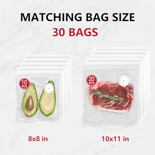 Vixino Vacuum Sealer, vacuum sealer for food, handheld vacuum sealer(Vacuum Sealers+ 30 reusable vacuum seal bags)
