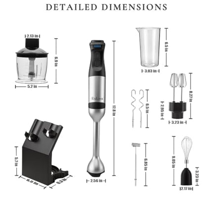 EuLea 8-in-1 Immersion Blender 1200W 5-Speed Kit