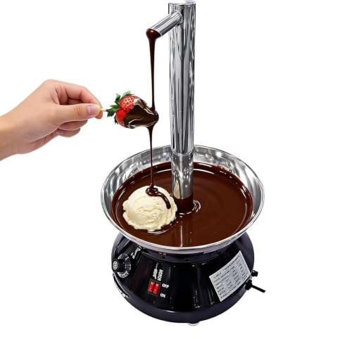 Chocolate Fountain Machine for Commercial/Home, Stainless Steel Chocolate Waterfall with Adjustable Temperature, Easy to Clean for Home, Party, Wedding, Birthday (Black)