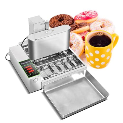 Kolice Commercial 2600pcs/hour Mini 6 Rows Donut Machine, Doughnut Maker, Frying Donuts Maker, Mini Donut Maker, Street Food Snack Food Equipment
