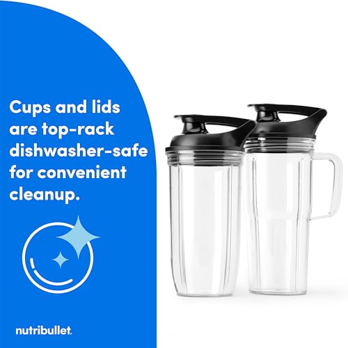 nutribullet® Ultra Personal Blender, 1200W, for Smoothies Shakes & Protein - Quietest Single-Serve Blender with Titanium Coated Blades, 3 BPA-Free Cups (32oz + 24oz), To-Go Lids, Dishwasher Safe, Gray
